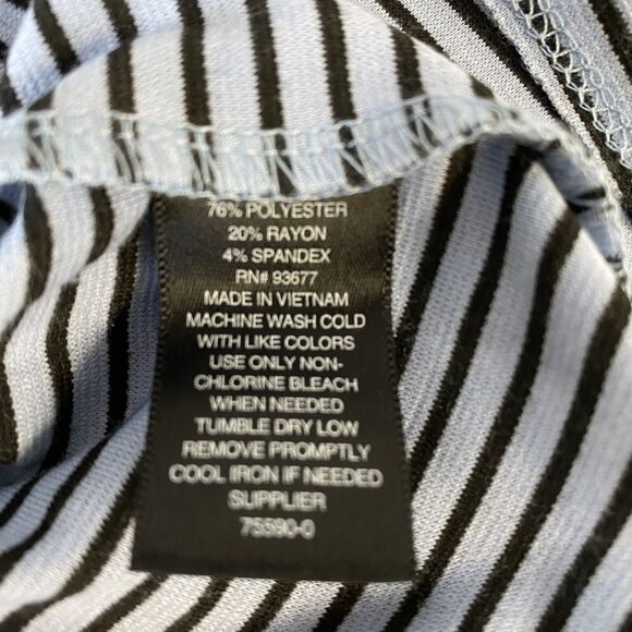 Worthington Top Womens Medium Flutter Ruffle Periwinkle Blue Stripe Work Career - Picture 11 of 14